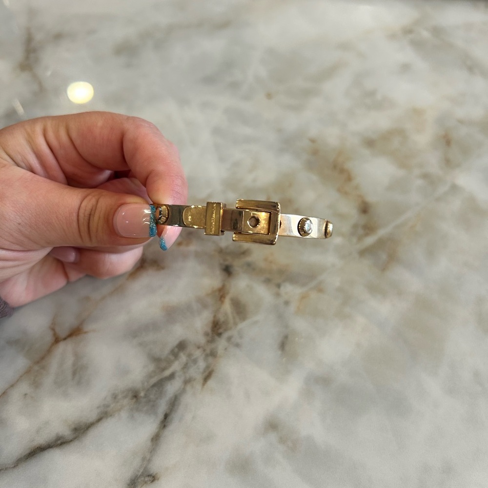 Rose Gold-Tone Hinged Bracelet